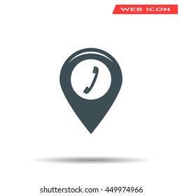 pointer with the phone web icon. vector design