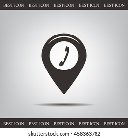 pointer with the phone web icon. vector design