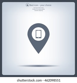 pointer with the phone web icon. vector design
