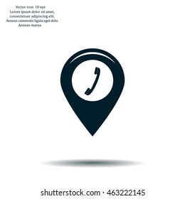 pointer with the phone web icon. vector design