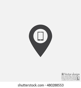pointer with the phone web icon. vector design