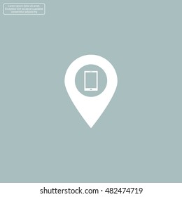 pointer with the phone web icon. vector design