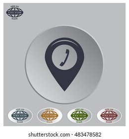 pointer with the phone web icon. vector design