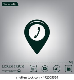 pointer with the phone web icon. vector design