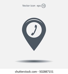pointer with the phone web icon. vector design