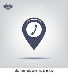 pointer with the phone web icon. vector design