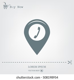 pointer with the phone web icon. vector design