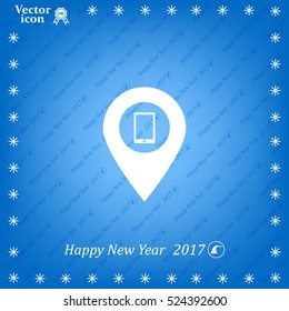 pointer with the phone web icon. vector design