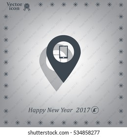 pointer with the phone web icon. vector design