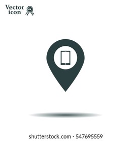 pointer with the phone web icon. vector design