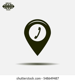 pointer with the phone web icon. vector design