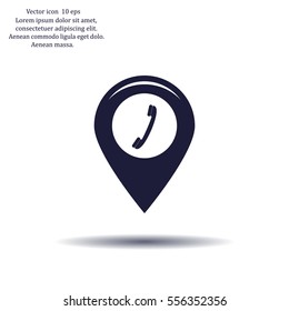 pointer with the phone web icon. vector design