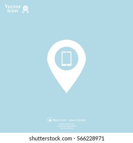 pointer with the phone web icon. vector design