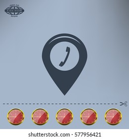 pointer with the phone web icon. vector design