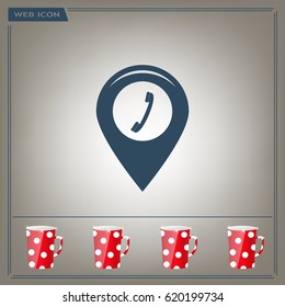 pointer with the phone web icon. vector design