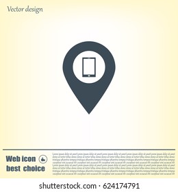pointer with the phone web icon. vector design