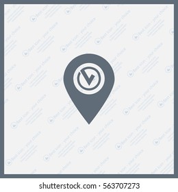 Pointer pin up icon with check mark
