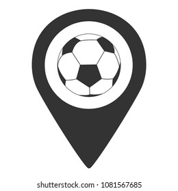 Pointer of the place, football event.
