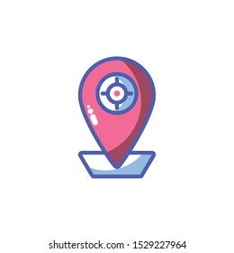 pointer of place optimization in white background vector illustration design