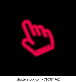 Pointer red glowing neon ui ux icon. Glowing sign logo vector