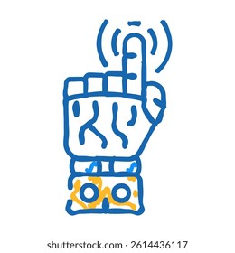 pointer robot hand gesture doodle icon sketch vector. pointer robot hand gesture sign. isolated symbol illustration