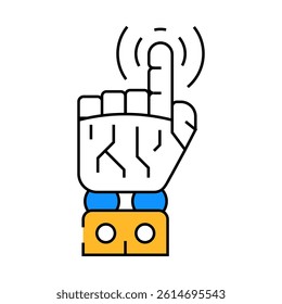 pointer robot hand gesture line icon vector. pointer robot hand gesture sign. isolated symbol illustration