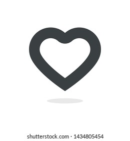 Pointer. Rounded heart with cutout. Flat vector illustration.