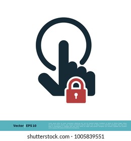 Pointer Secure Icon Vector Logo Template Illustration Design. Vector EPS 10.