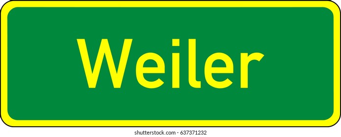 The pointer of the settlement. Vector road sign Germany.