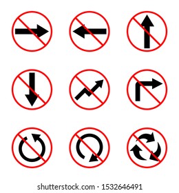 Pointer sign. Click arrow symbol. Prohibited ban stop symbol.Mouse Cursor icon.