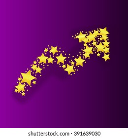 Pointer sign with stars Vector illustration