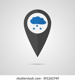 Pointer snow card, vector