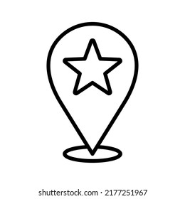 Pointer with star icon. Pictogram isolated on a white background. Vector illustration.