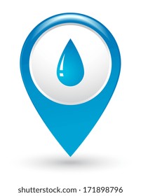 pointer with transparent blue water drop