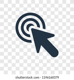 Pointer vector icon isolated on transparent background, Pointer transparency logo concept