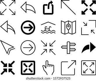 pointer vector icon set such as: hand, communication, help, point, sea, map, art, small, find, stroke, push, buttons, round, information, leftward, simplicity, guide, mouse, screen size, cancel, side