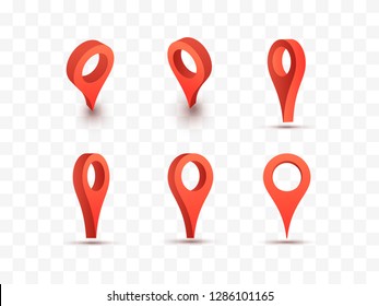 Pointer vector illustration. Location symbols. Vector arrow map pin