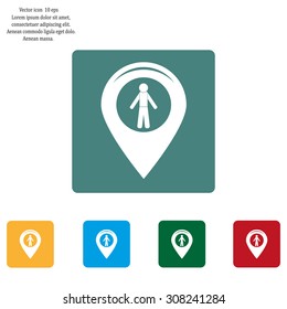 pointer web icon with person. vector design