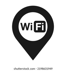 Pointer and wifi logo icon. Map pointer internet Vector illustration. 