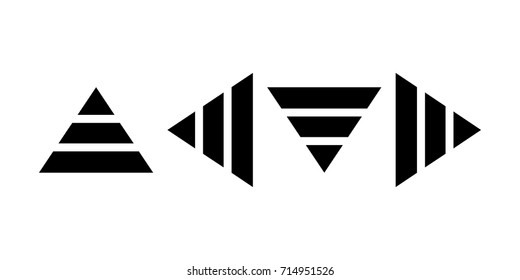 Pointers, arrows the direction of motion. Black silhouettes