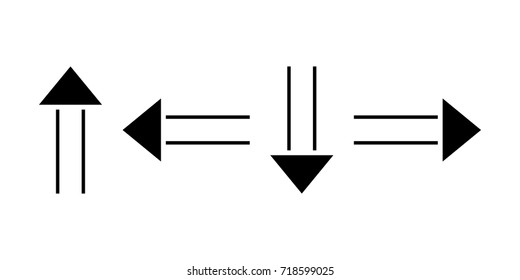 Pointers, arrows the direction of motion. Black silhouettes