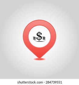 Pointers map, icon vector