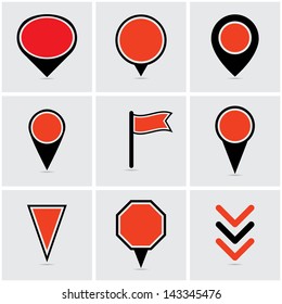 pointers for map infographics. eps10