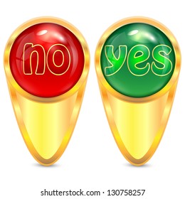 pointers of red and green color with letters