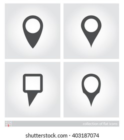 Pointers. Set of flat icons. Vector illustration