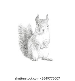 Pointillism Illustration of a Squirrel Vector Art