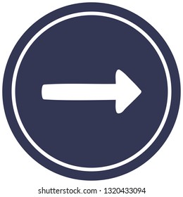pointing arrow circular icon symbol