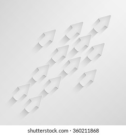 Pointing arrow consisting of arrows. black and white.