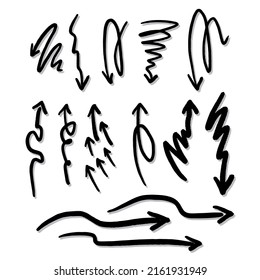 pointing arrow doodle art line