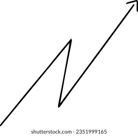 Pointing arrow with zig zag